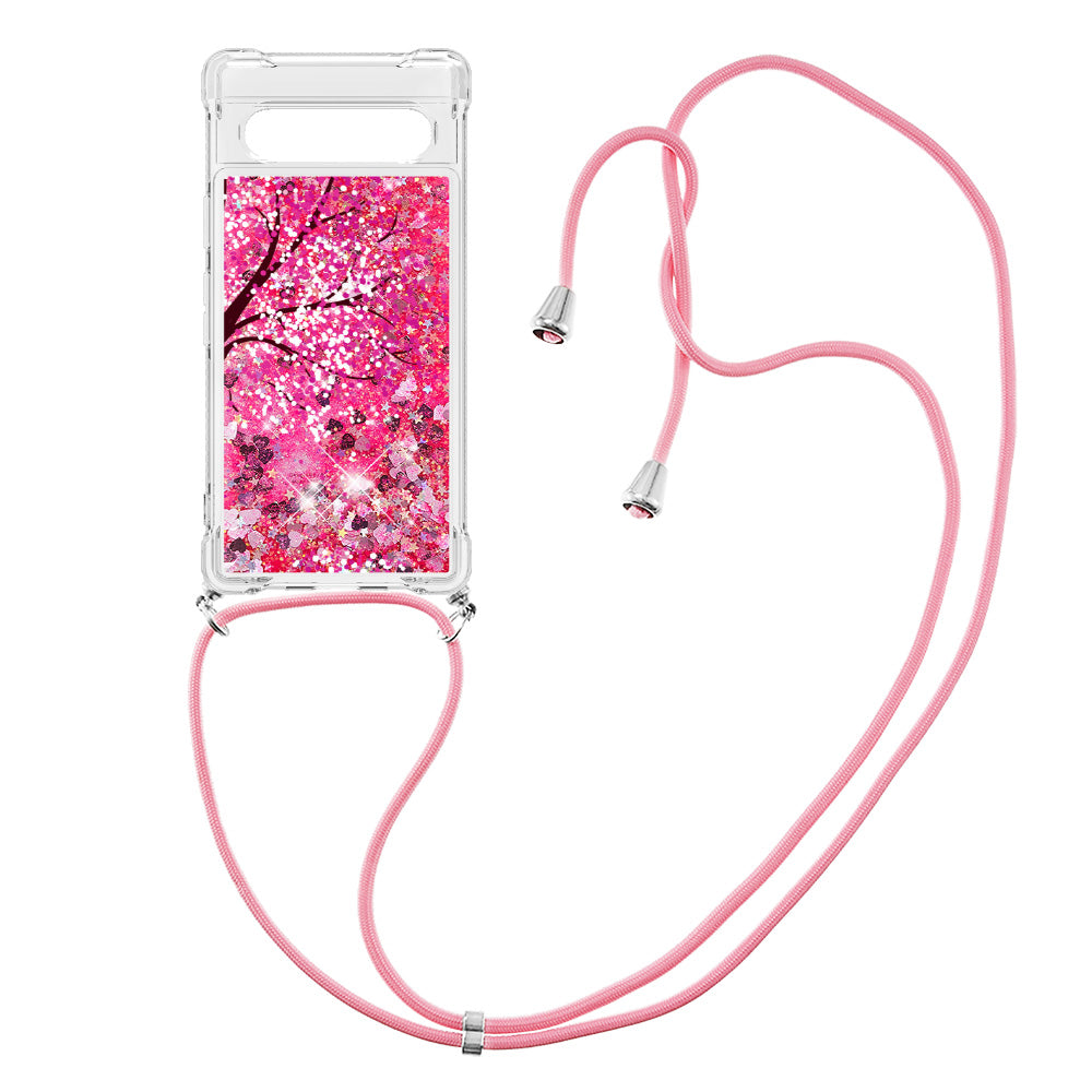 YB Quicksand Series-5 for Google Pixel 7a 5G Pattern Printing TPU Back Cover Liquid Quicksand Phone Anti-drop Case with Lanyard YB Quicksand Series-5 for Google Pixel 7a 5G Pattern Printing TPU Back Cover Liquid Quicksand Phone Anti-drop Case with Lanyard